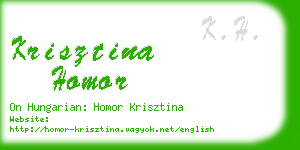 krisztina homor business card